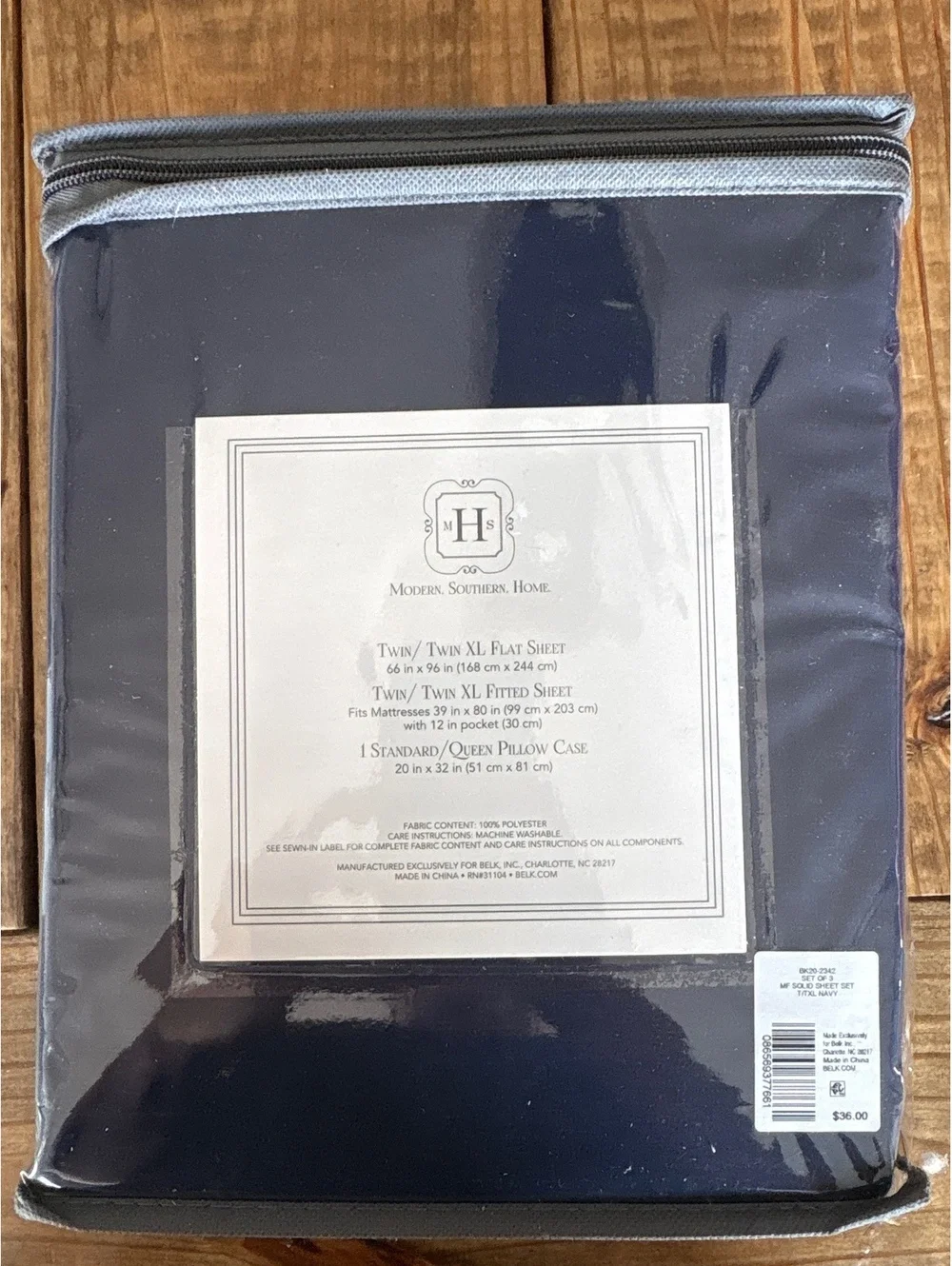 New Modern Southern Home 3-PC Twin Twin XL Bed Sheet Set Microfiber Navy